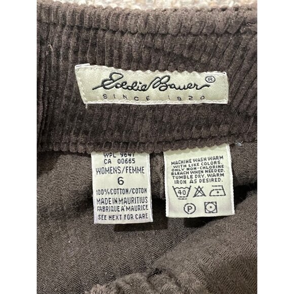VTG Eddie Bauer Corduroy  Mini Skirt Womens 6  Brown with Pockets 19 inch - Picture 3 of 7